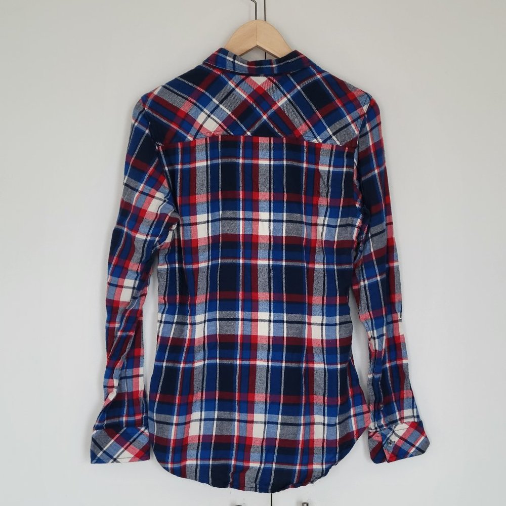 Kavu Plaid Flannel Long Sleeve Shirt - Medium - Blue/red/white - Picture 5 of 10